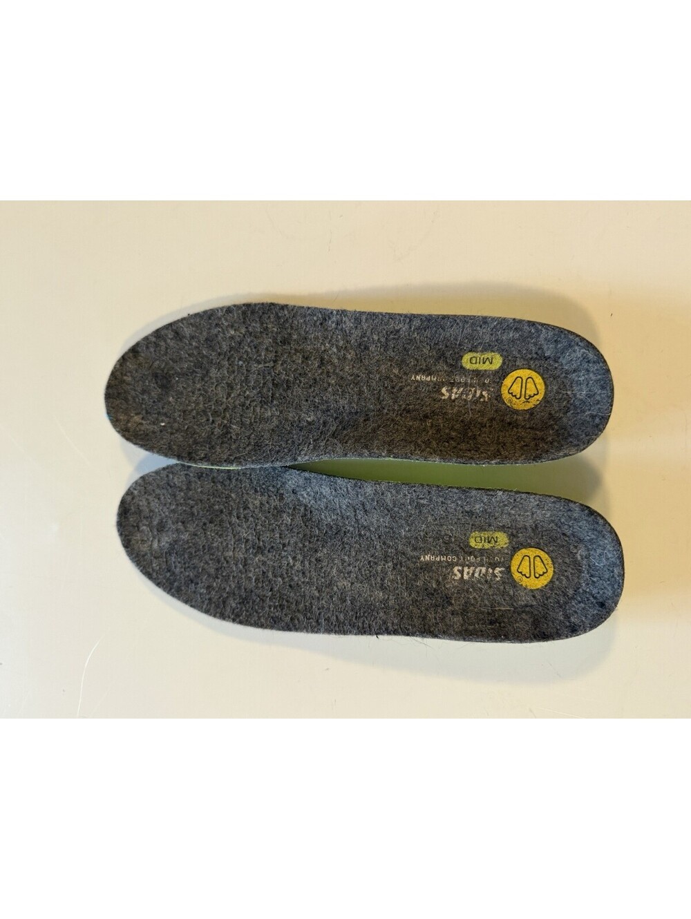 SIDAS MID Orthotic Insoles Small Gray Lime Green Arch Support Shoe Inserts